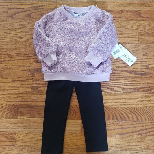 NWT Pippa & Julie 2T Faux Fur Sweatshirt Leggings