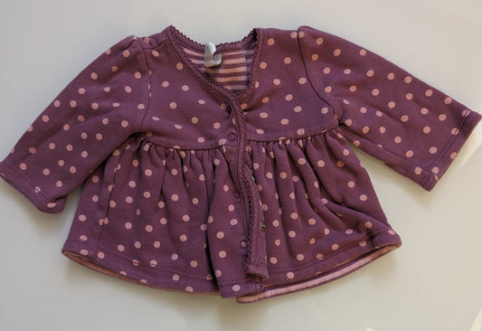 Girls 0-3m Baby Gap Purple Striped Cardigan