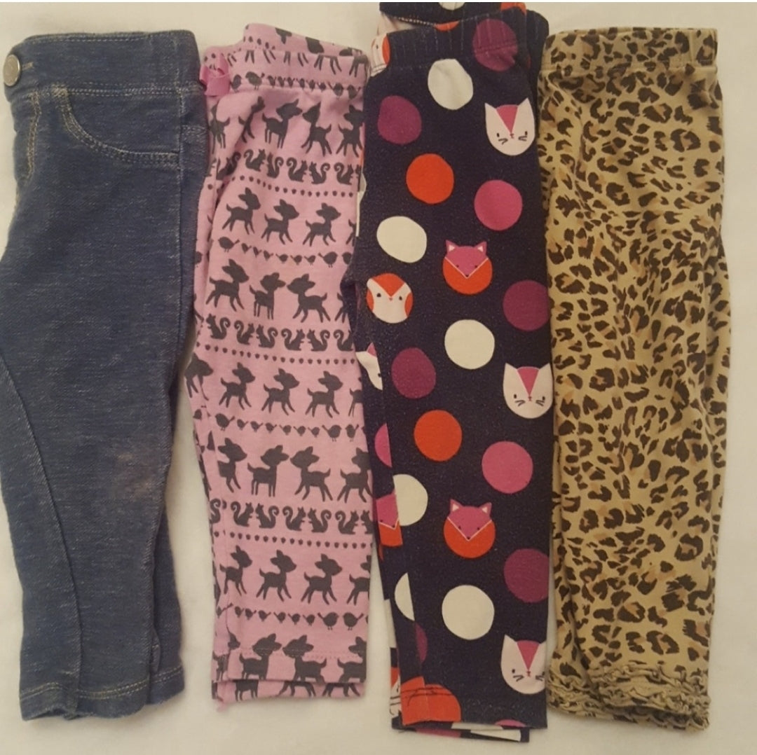 #49 Gymboree / Children's Place 12-18 Mths Lot of 4 Leggings