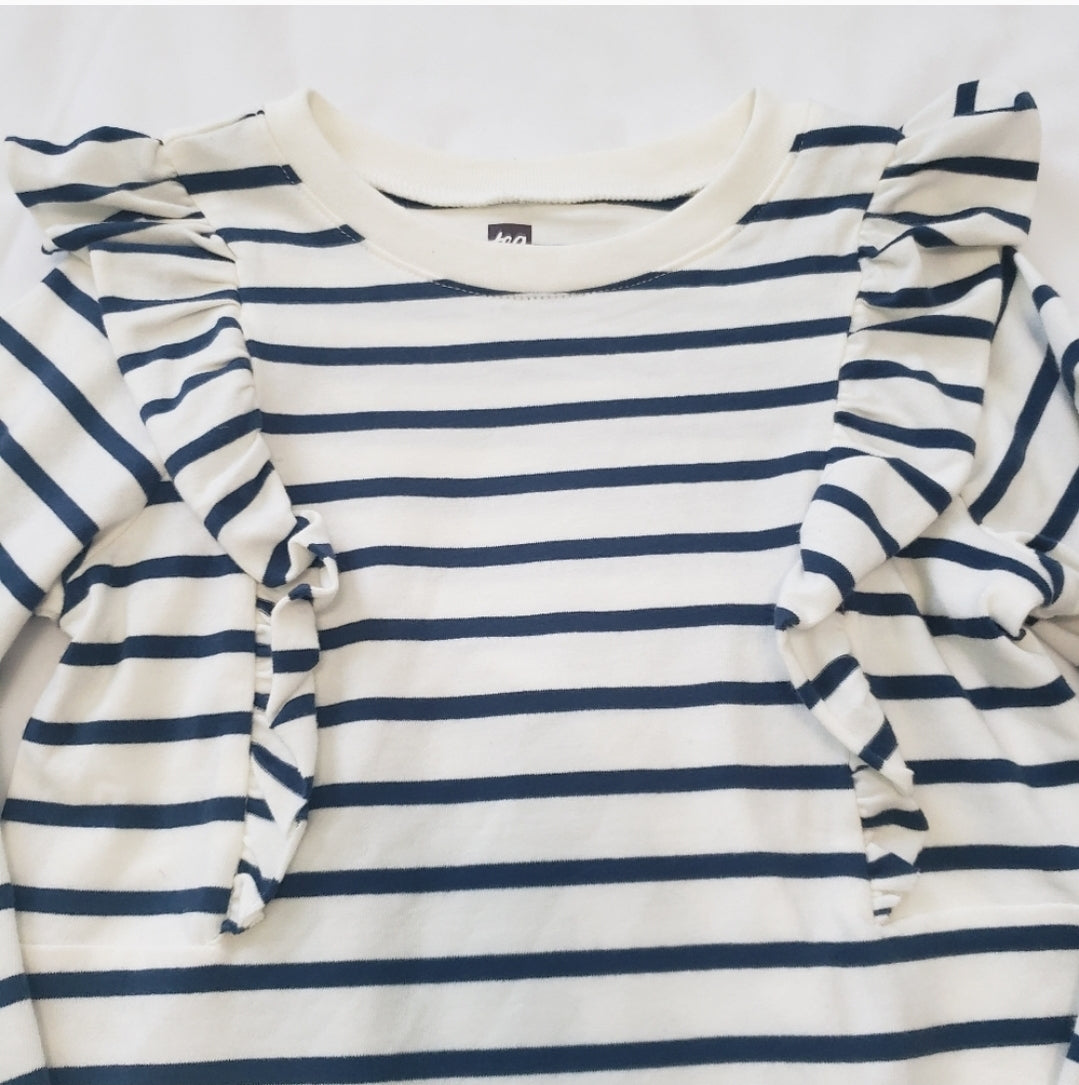 #49 Tea Collection 3T Striped Ruffle Dress