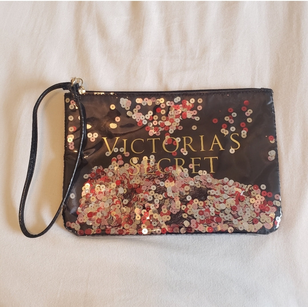 Victoria's Secret Sequin Logo Clutch Wristlet Purse