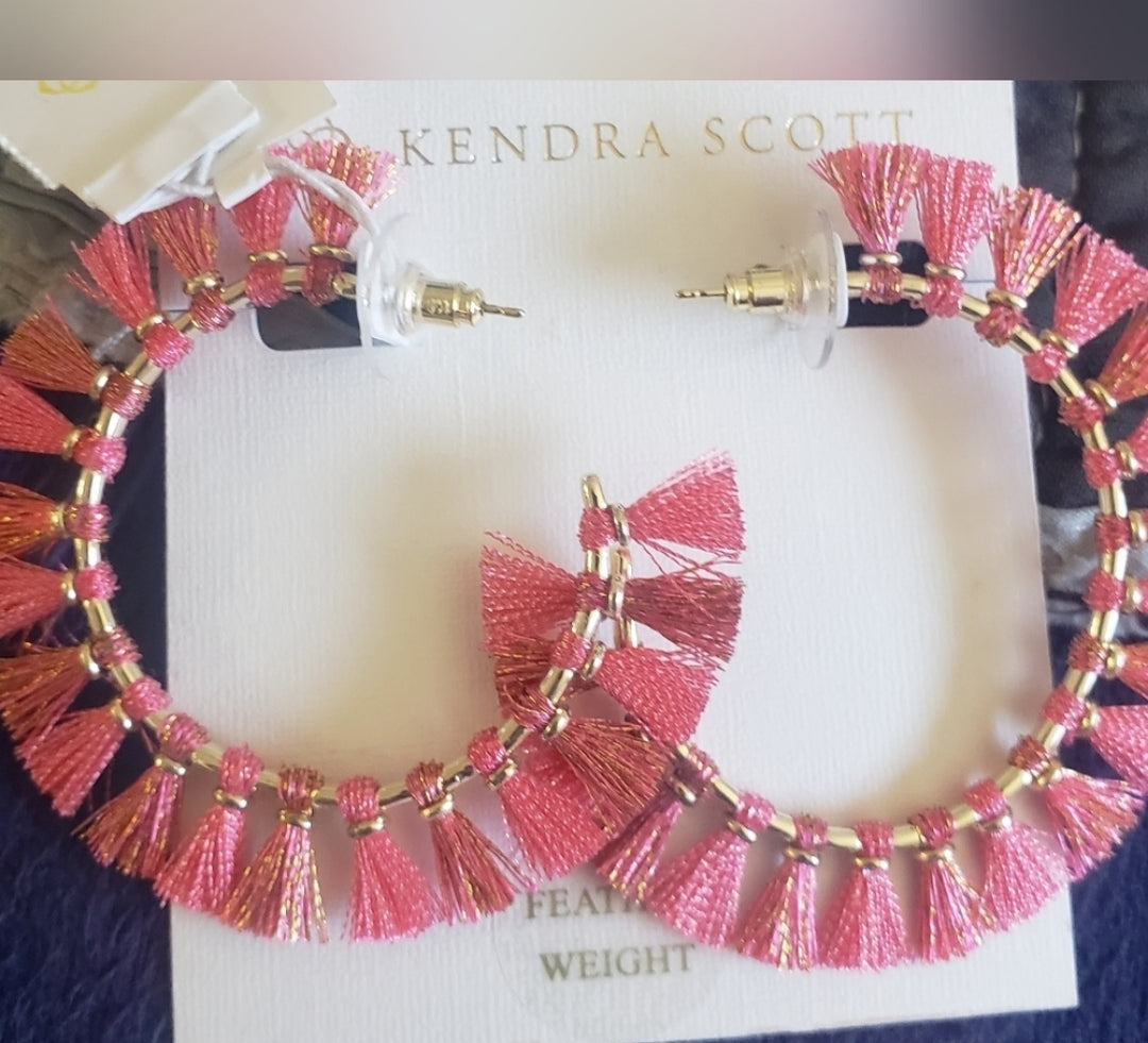 REDUCED!! #49 NWT Kendra Scott Evie Thread Tassel Hoop Earrings