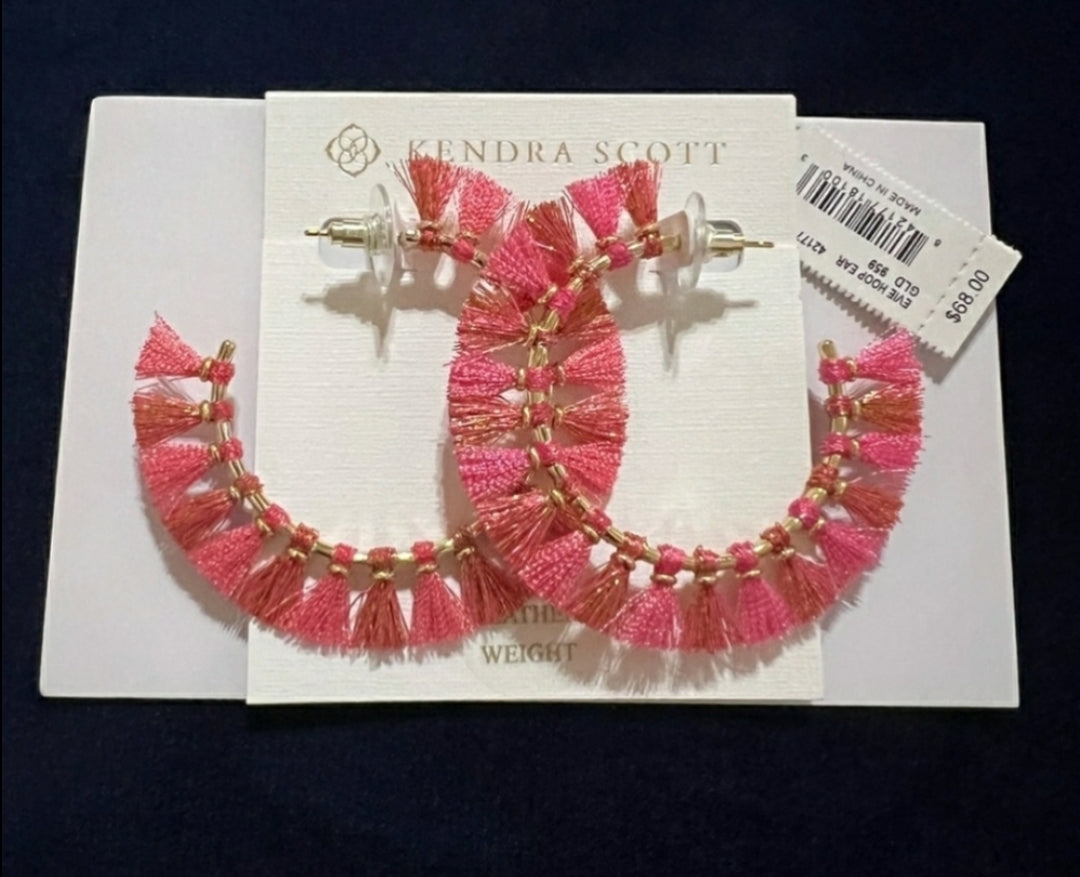 REDUCED!! #49 NWT Kendra Scott Evie Thread Tassel Hoop Earrings