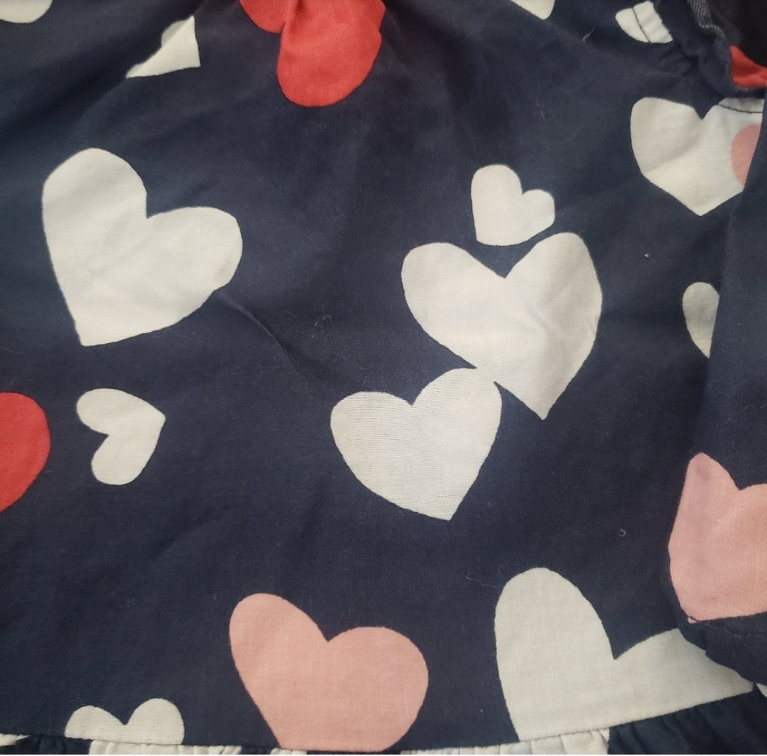 Baby Gap 2T Heart Love Navy Woven Dress