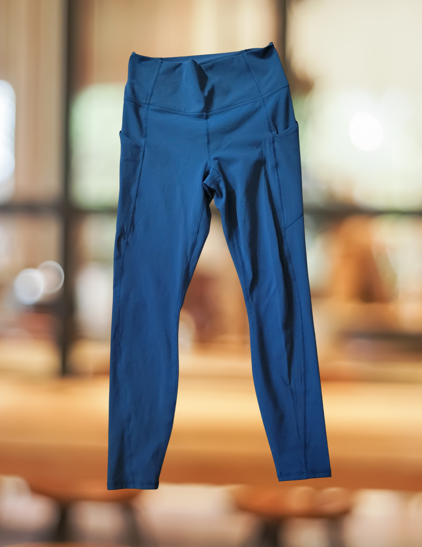 #59 Fabletics Pureluxe Leggings with Pockets Womens Size S Teal