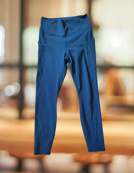 #59 Fabletics Pureluxe Leggings with Pockets Womens Size S Teal