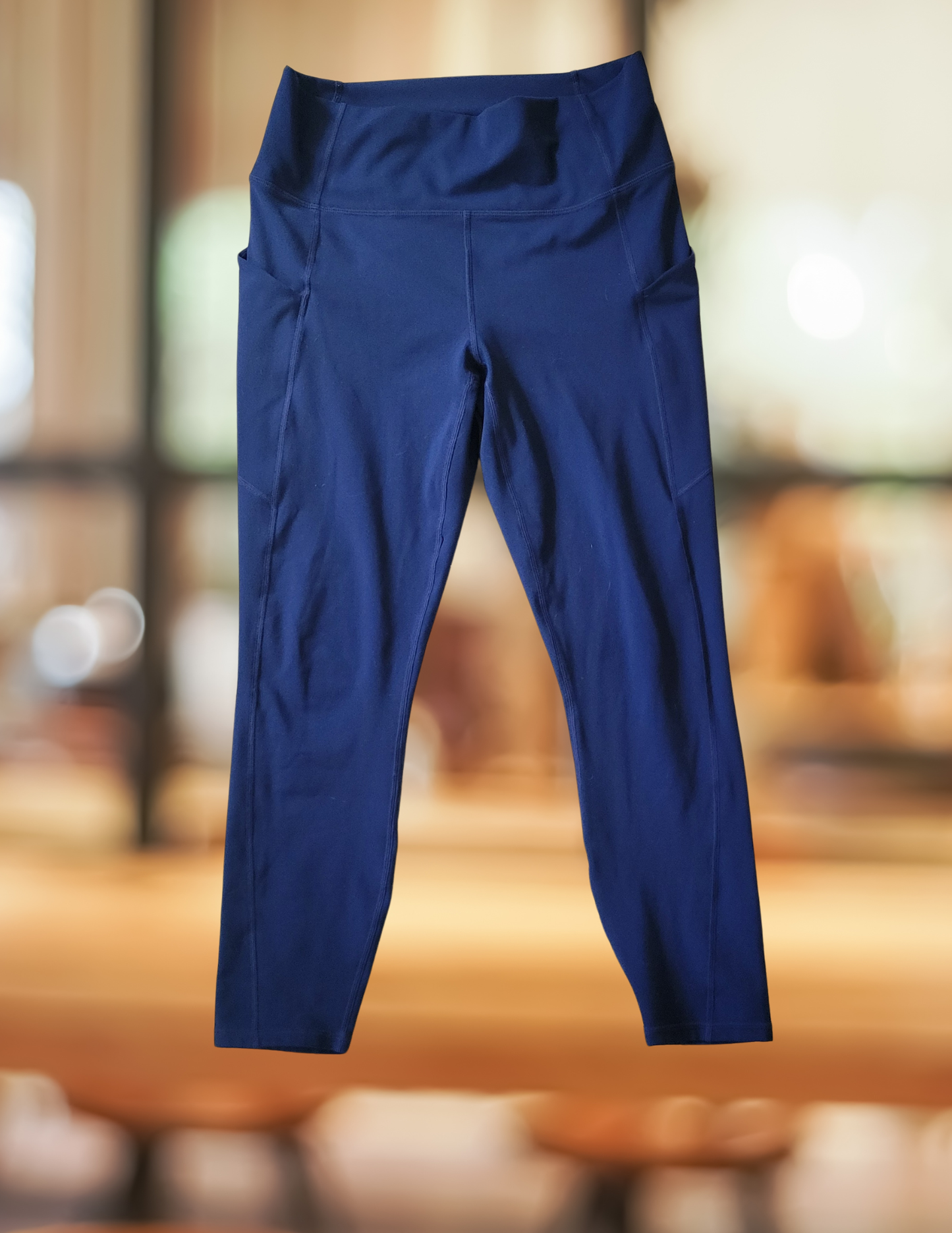 #59 Fabletics Pureluxe Leggings with Pockets Womens Size S Blue