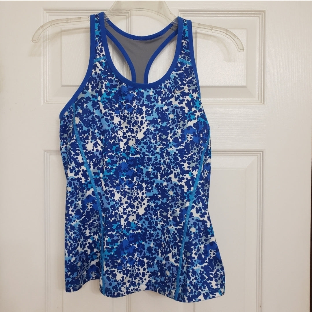 Nike Dri-Fit Medium Racerback Blue Print Tank Top