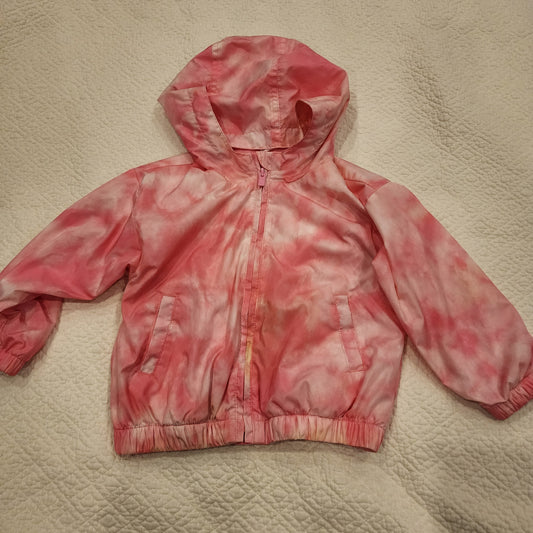 #135 girls Size 4 T Gap pink lined light jacket with hood