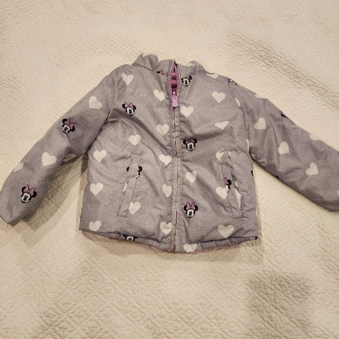 #3A girls Size 3 Gap Disney Minnie Mouse reversible winter coat