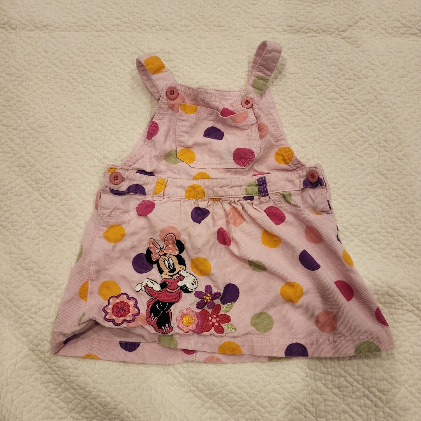 #3A girls Size 12-18 mo corduroy Minnie Mouse jumper