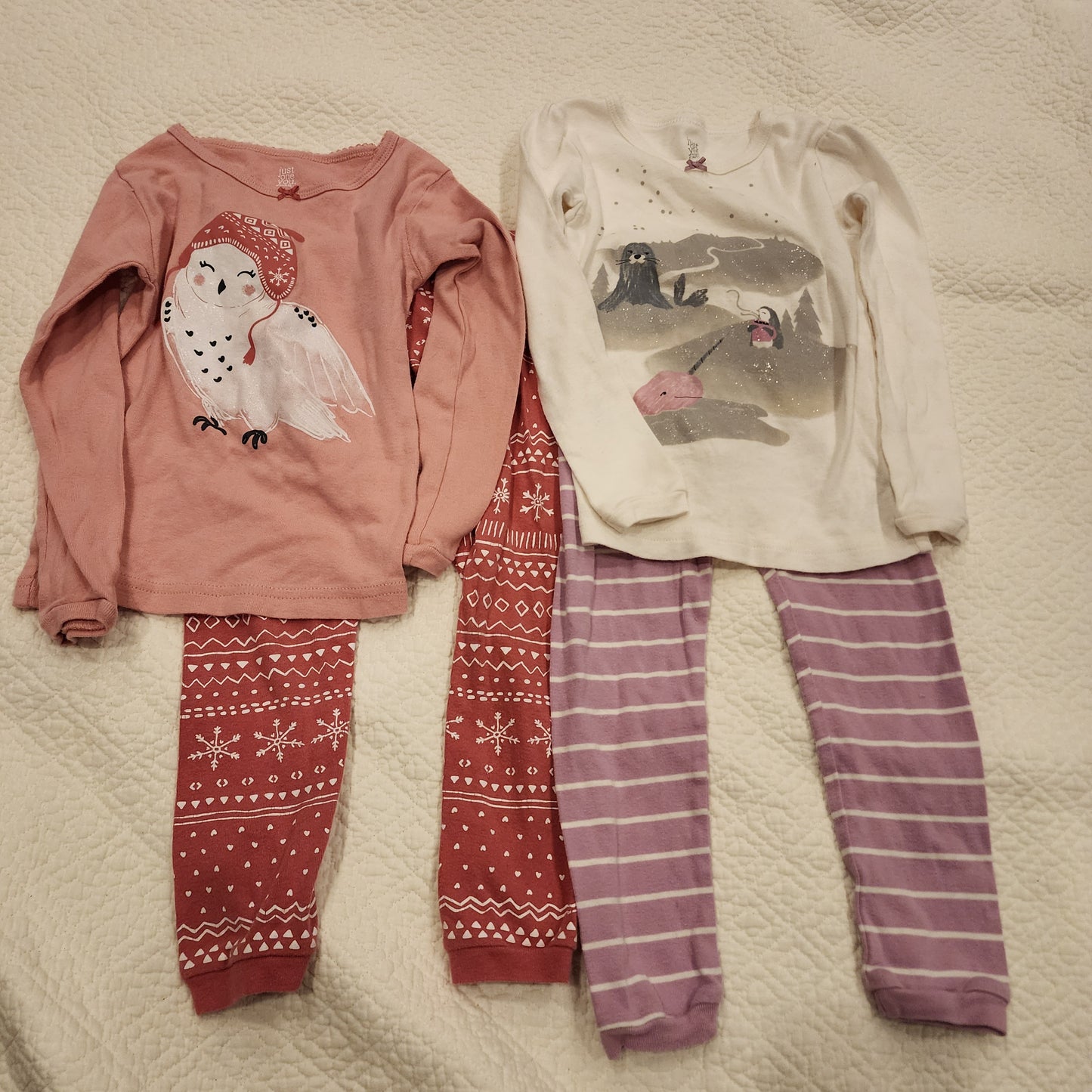 #3A girls Size 3T Carters long sleeve pajama bundle