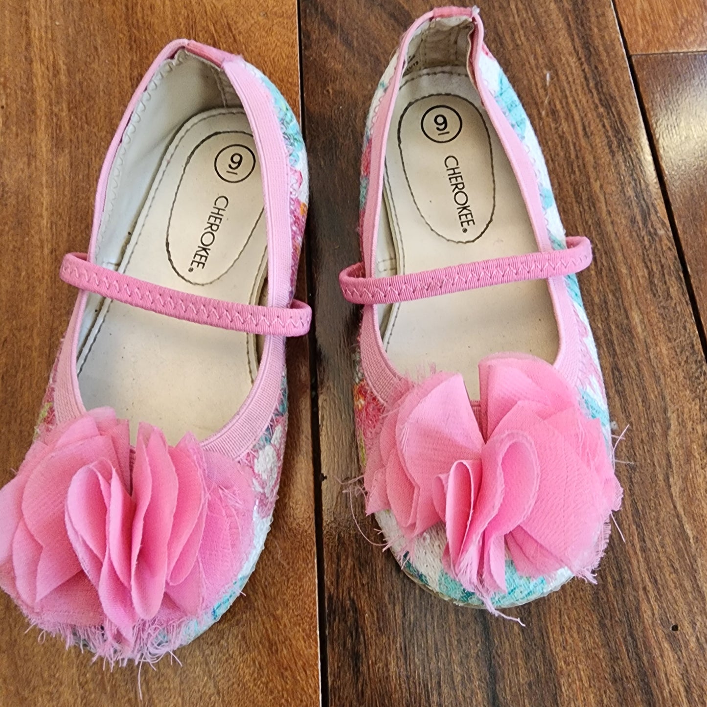 #3A girls Size 9 Cherokee floral ballet flats **REDUCED**