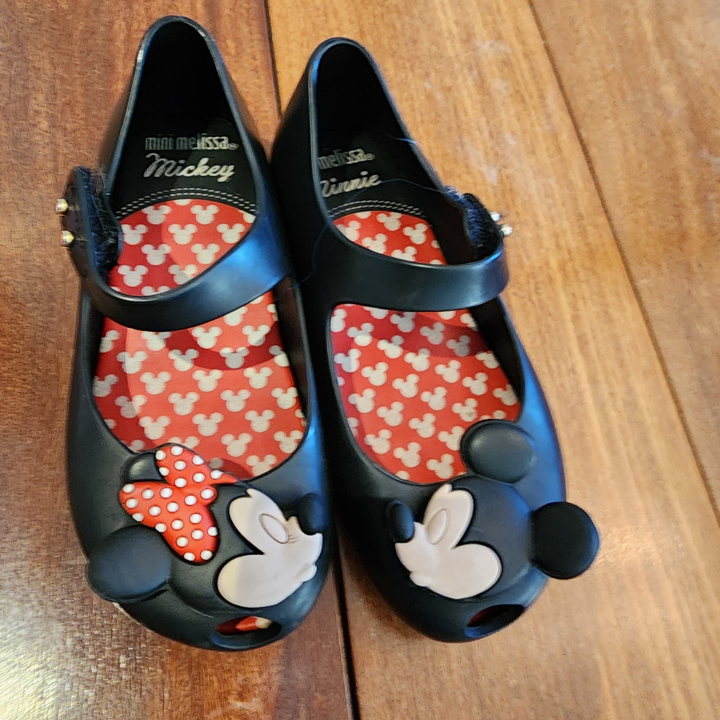 #3A girls Size 10 Mini Melissa Mary Janes - Mickey and Minnie Mouse **REDUCED**