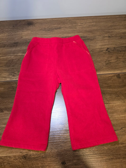 #131 Baby Gap red fleece pants sz 12-18M