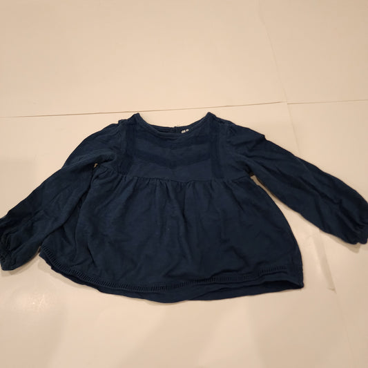 #135 girls size 3T Old Navy dark blue tunic with lace detailing EUC
