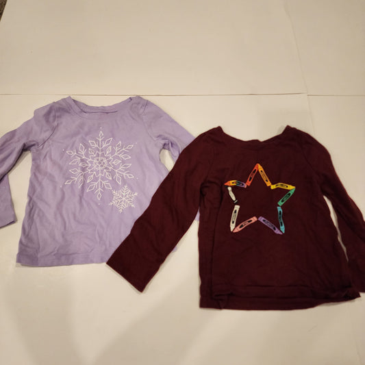 #135 girls size 2T Cat & Jack long sleeve shirt bundle