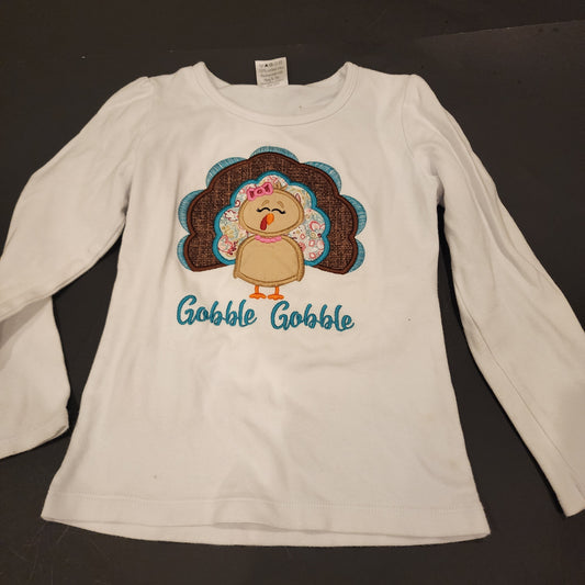 #135 girls size 6 Thanksgiving turkey shirt