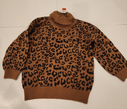 #135 girls size 4 Gap leopard print sweater NWT