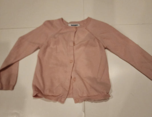 #135 girls size 5T Old Navy pink cardigan sweater