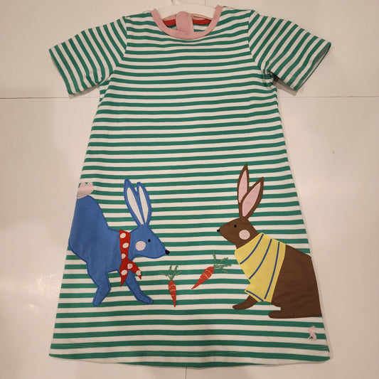 #135 girls size 6 Joules short sleeve bunny dress