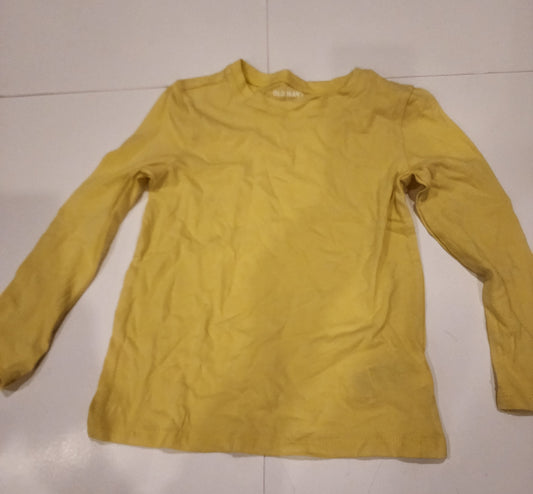 #135 girls size 5T Old Navy long sleeve yellow tee shirt
