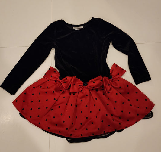 #135 girls size 5 Bonnie Jean velvet and satin holiday dress