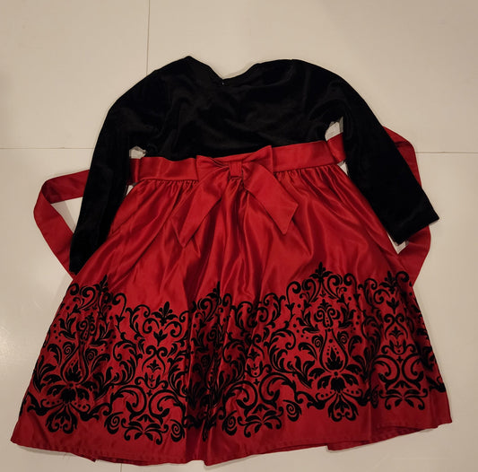 #135 girls size 4T Rare Too holiday velvet and tafeta dress