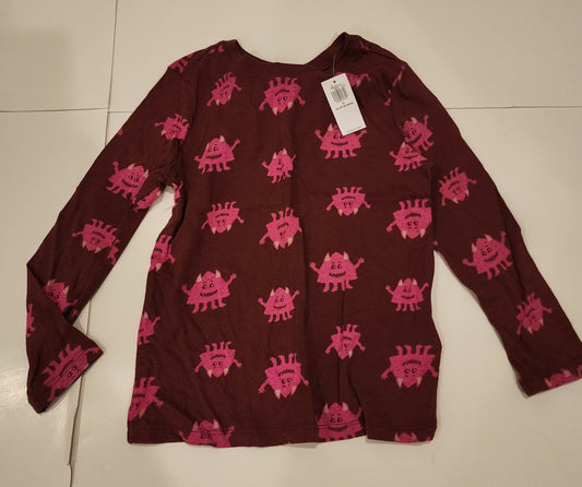 #135 girls size 5T Old  Navy long sleeve monster tee shirt NWT