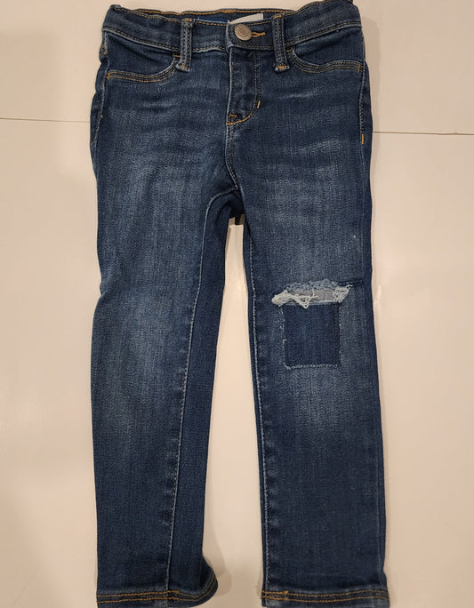 #135 girls size 3T Old Navy distressed ballerina adjustable waist jeans