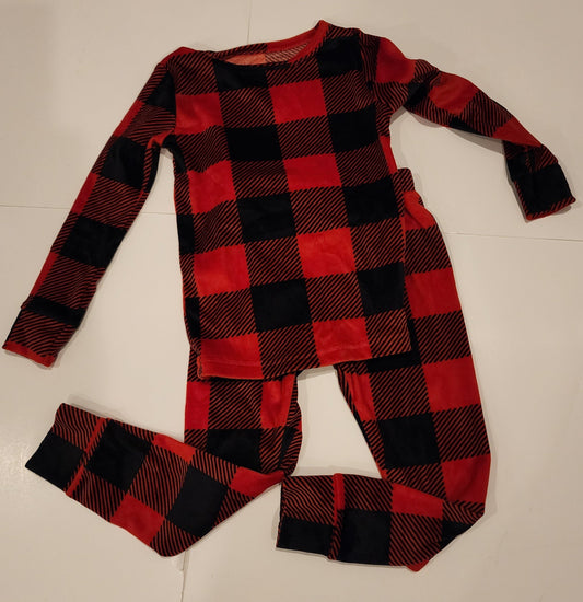 #135 Gender Neutral Size 4T Cat & Jack Plaid Pajamas