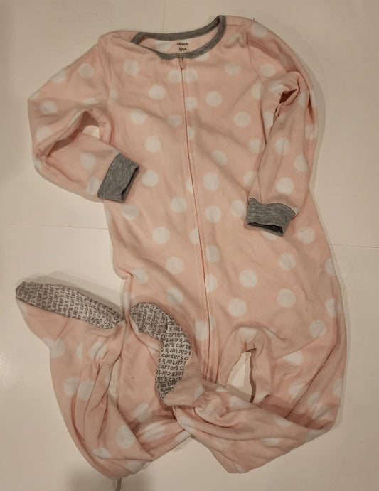 #135 girls size 5 Carter fleece pajamas with feet