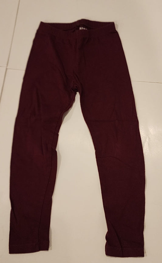 #135 girls size 5T Old Navy burgundy leggings
