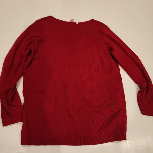 #135 Women's XL Gap red ribbed sweater EUC