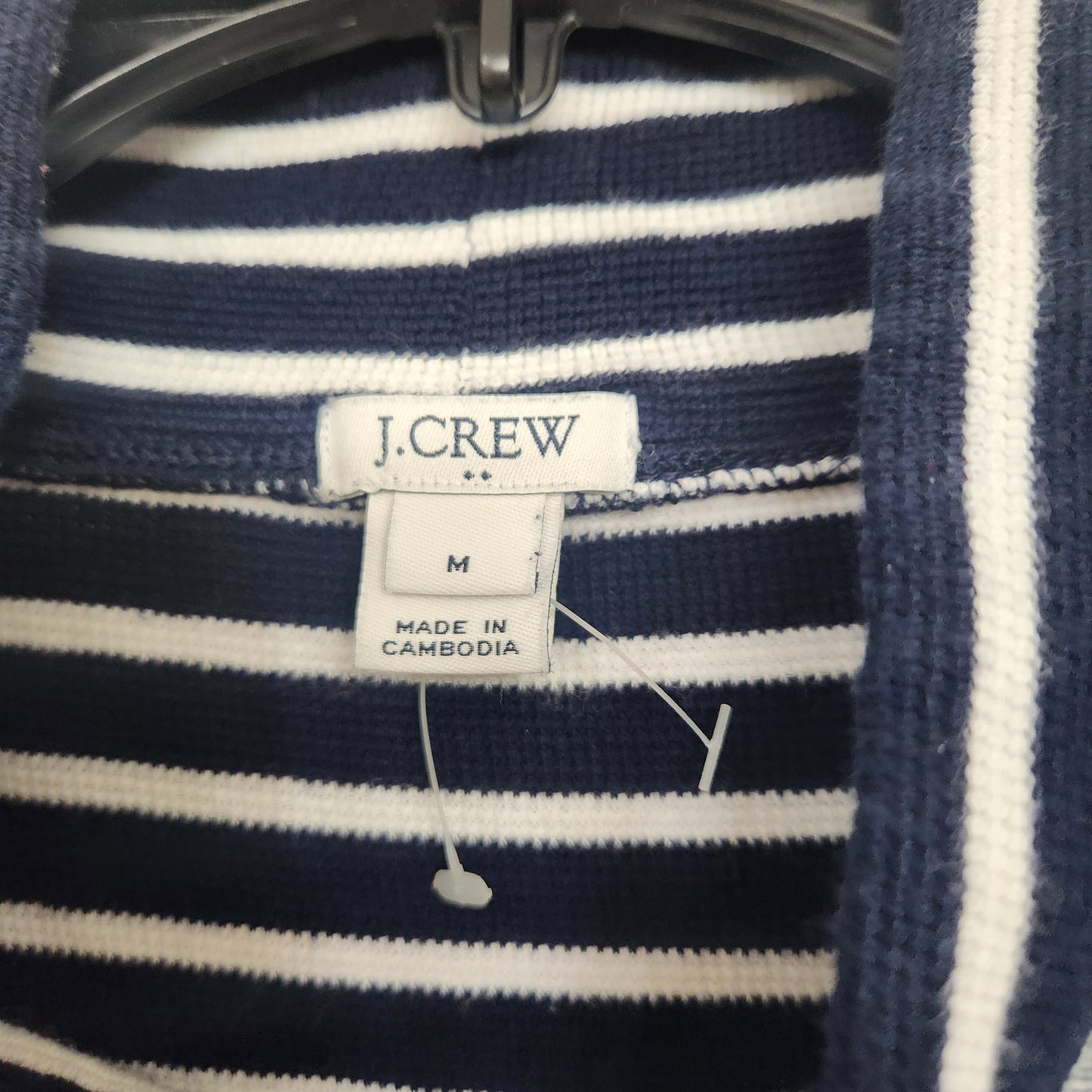 #142 J. Crew Medium Striped Waffle Funnelneck Sweatshirt