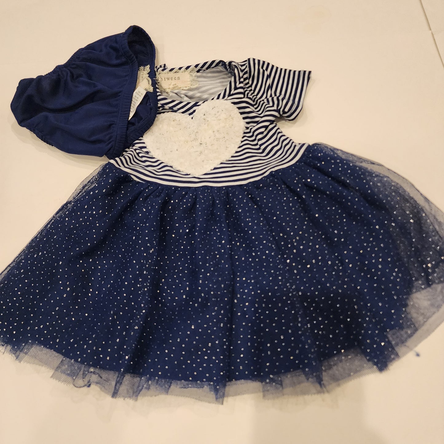#135 girls size 18 mo Btween dress with diaper cover