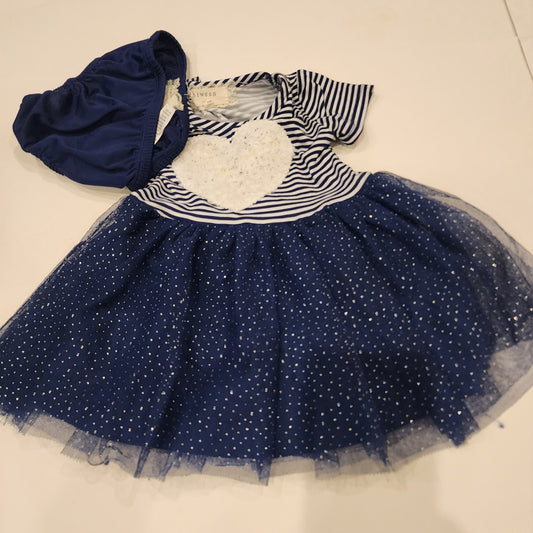 #135 girls size 18 mo Btween dress with diaper cover