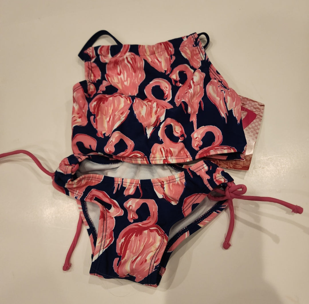 #135 girls Size 3T flamingo tankini NWT