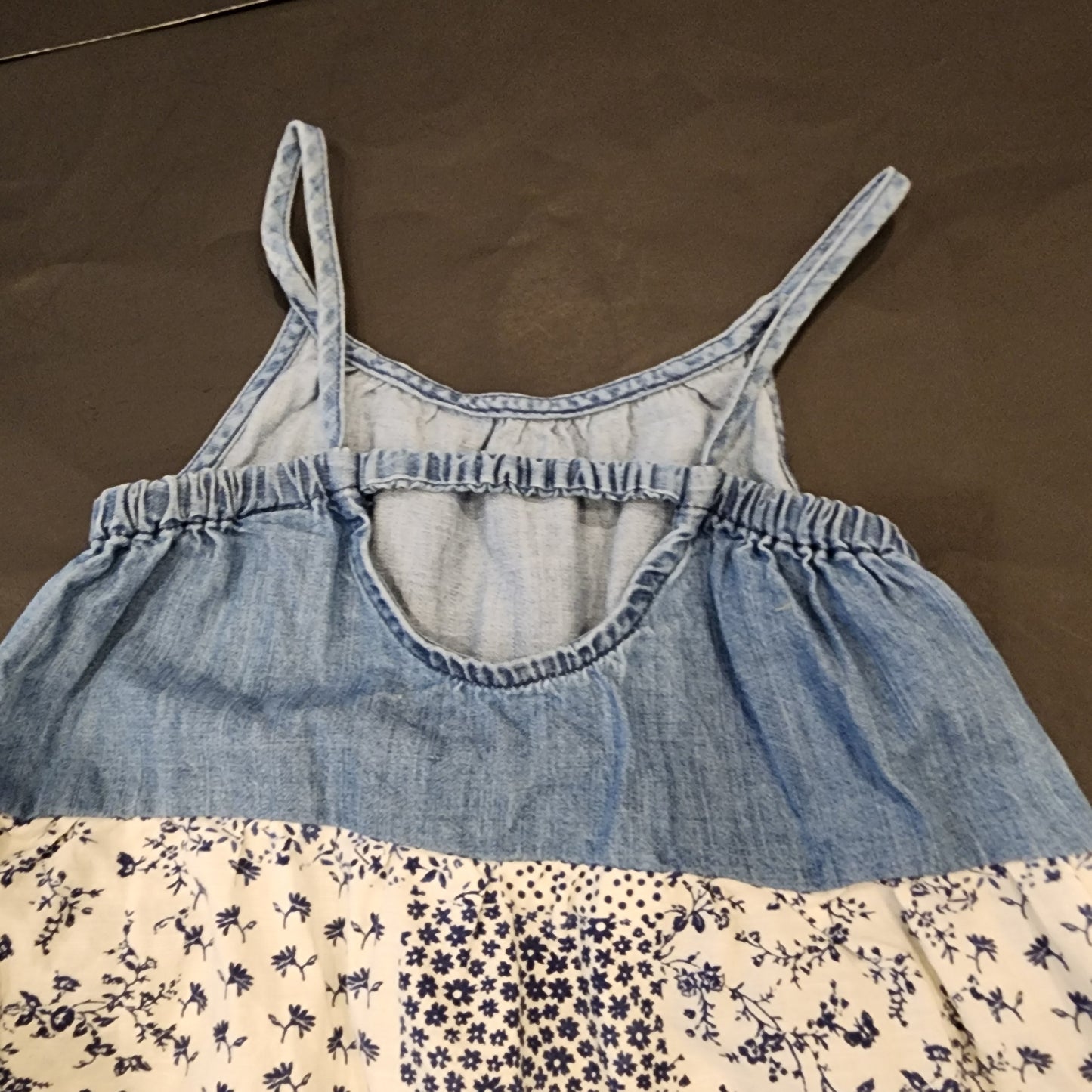 #135 girls size 5 Oshkosh denim and patchwork dress