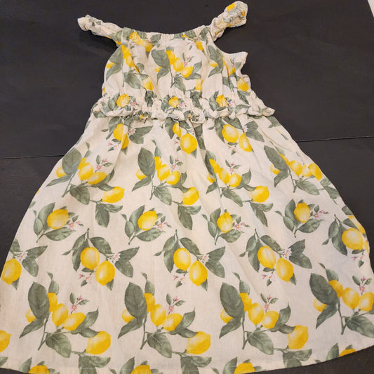 #135 girls size 5T Old Navy linen lemon dress