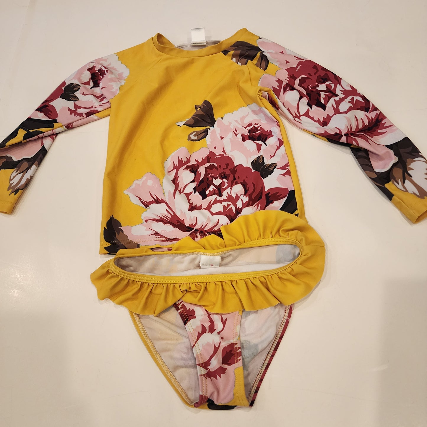 #135 girls size 5 Millie Love Lily two piece long sleeve swim suit