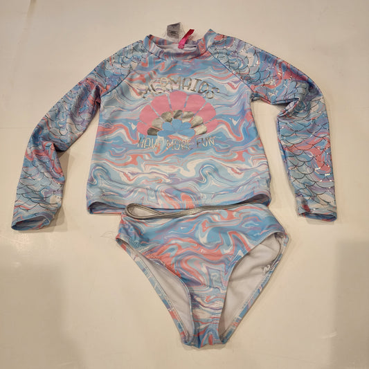 #135 girls size 5 Betsey Johnson 2 piece long sleeve swim suit