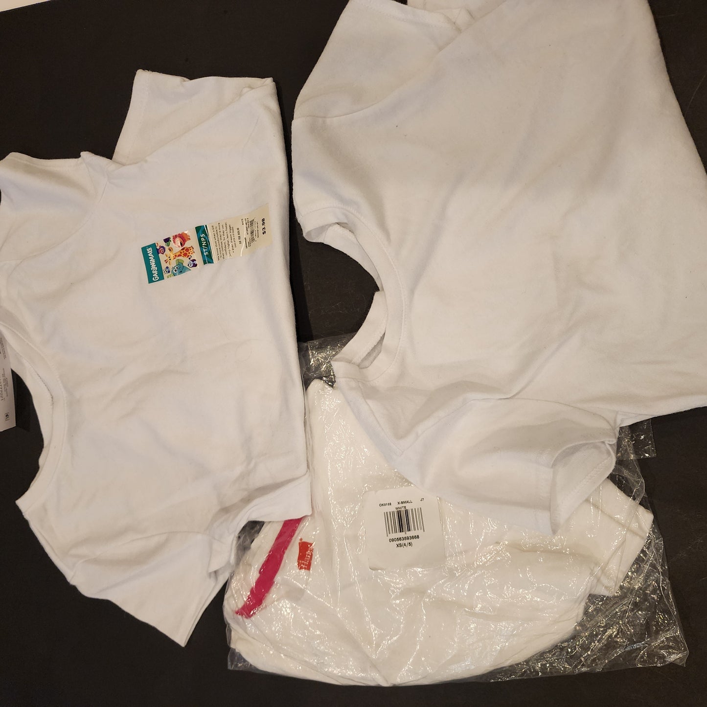 #135 girls size 4/5 5T plain white shirts bundle NWT/GUC