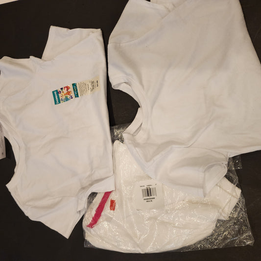 #135 girls size 4/5 5T plain white shirts bundle NWT/GUC