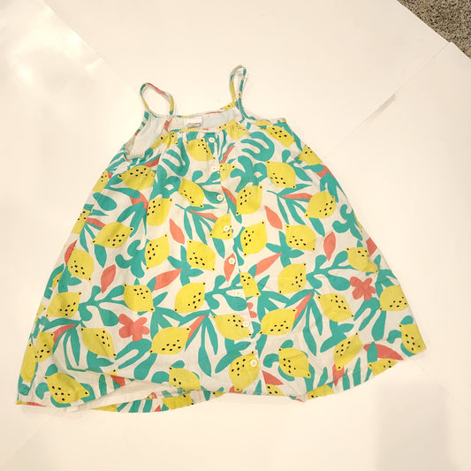 #135 girls size 6 - 7 Hanna Andersson dress with lemons