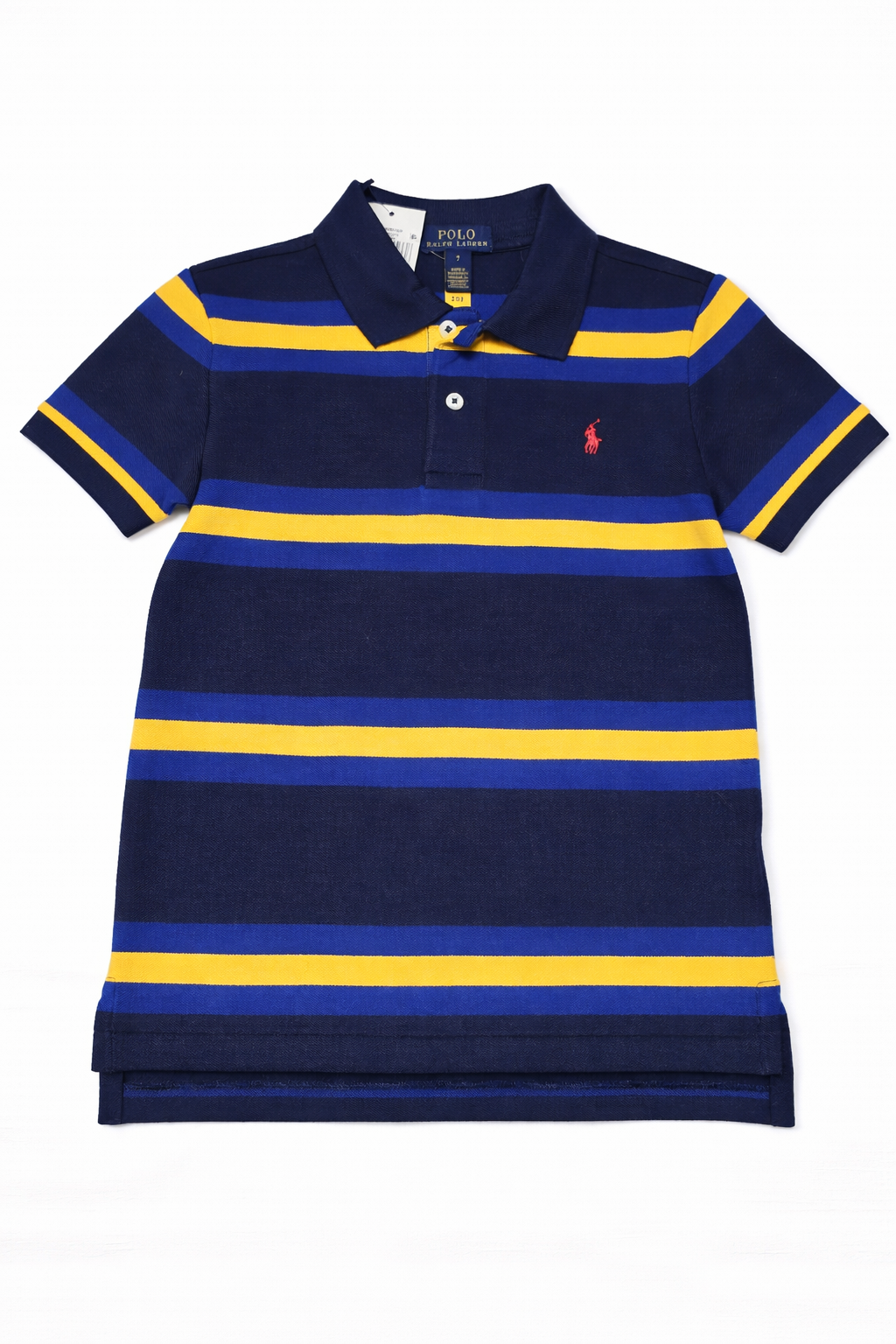 #91 REDUCED Boys 7 Polo Ralph Lauren polo shirt - blue/black stripe NWT