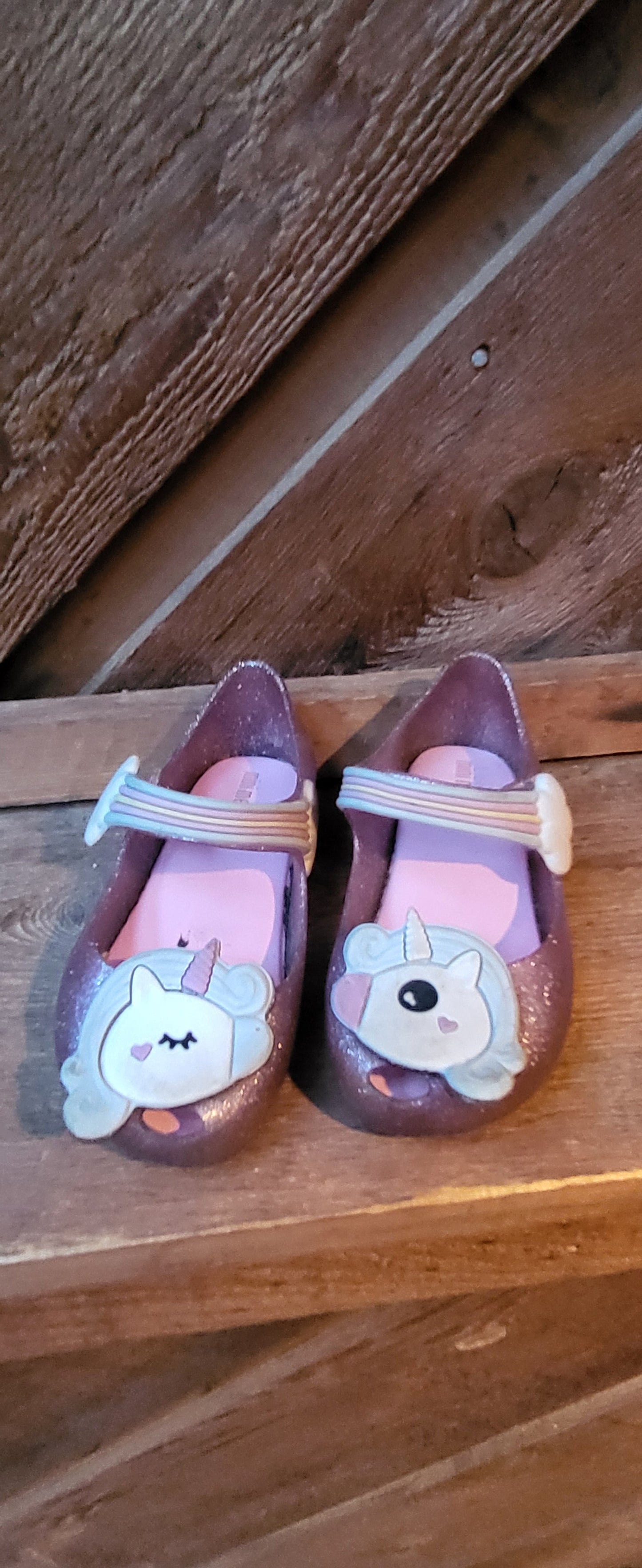 REDUCED: #9--- Girls 9. Mini Melissa unicorn shoes