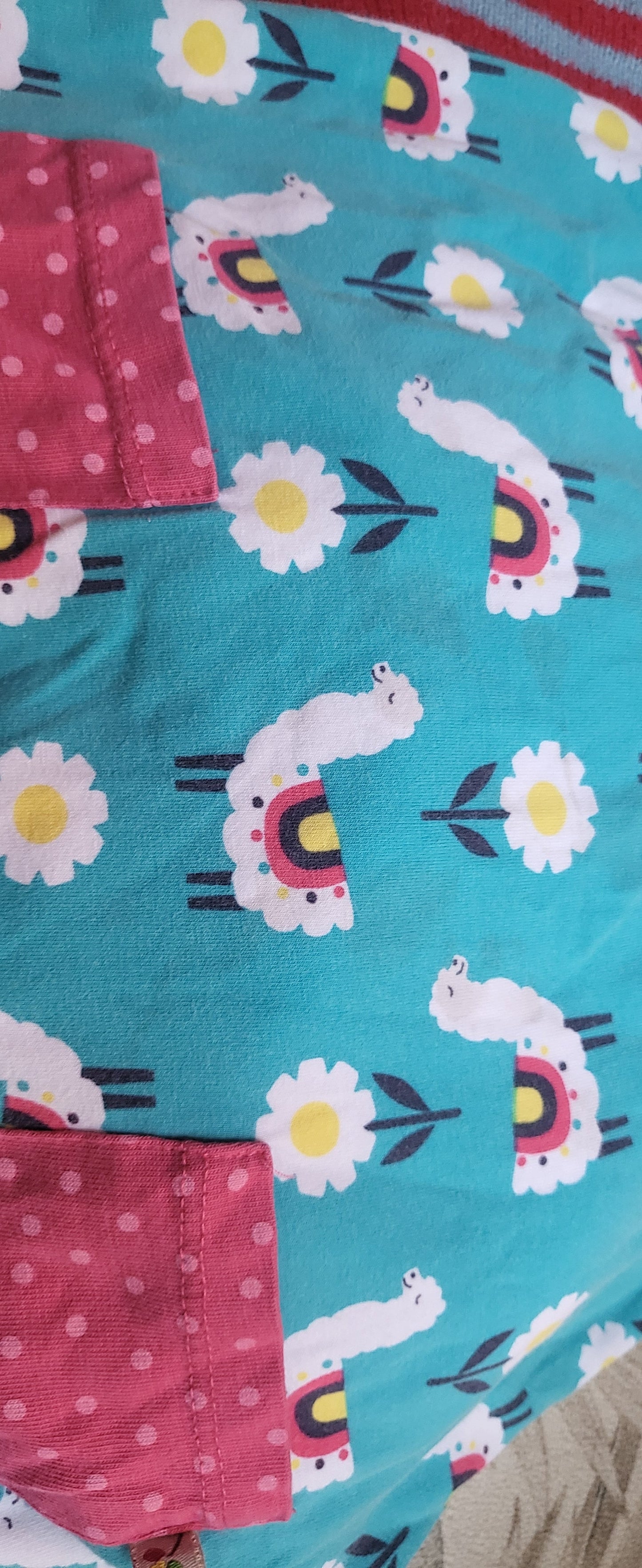 REDUCED: #9---  Girls 18-24 months. Frugi UK Llama dungarees