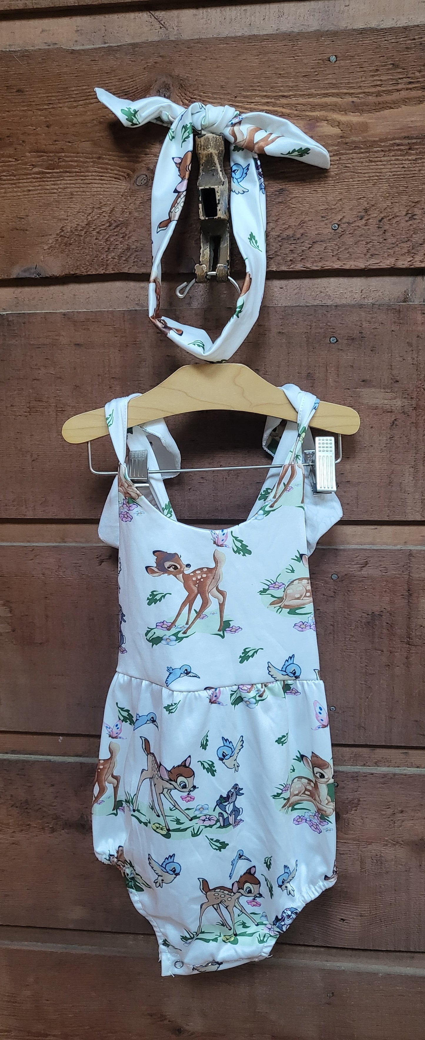 REDUCED: #9---  Girls 2T. Disney Bambi bubble onesie with headband