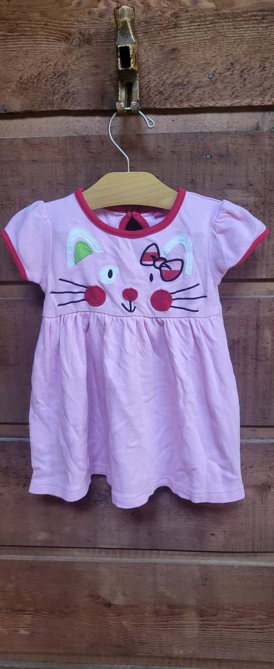 REDUCED: #9- Girls 18 months. Fabric Flavors, UK Brand. Cat applique dress